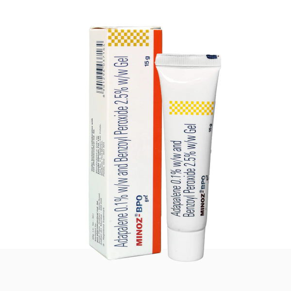 Minoz-BPO Gel – Adapalene ,Benzoyl Peroxide Acne Treatment (15g Tube)