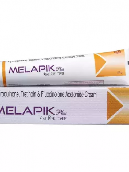 Melapik Plus, Hydroquinone, Tretinoin & Fluocinolone Acetonide Cream, 20g, KLM