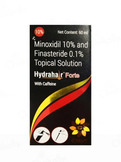 "Hydrahair Forte Minoxidil 10% Finasteride 0.1% Hair Growth Solution with Caffeine"