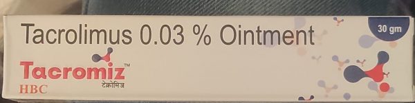 Tacromiz Ointment Tacrolimus 0.03% Skin Treatment Eczema Relief Dermatitis Ointment Psoriasis Care Non-Steroidal Ointment Anti-Inflammatory Cream Itch and Redness Relief Dermatologist Recommended