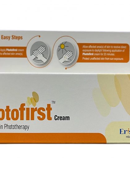 Oaknet's Photofirst Cream, Innovation in Phototherapy, Eris Oaknet Healthcare, 50g, 2 Easy Steps, Apply Photofirst cream to affected skin areas, Direct daylight exposure after application, Protect unaffected skin from sun exposure