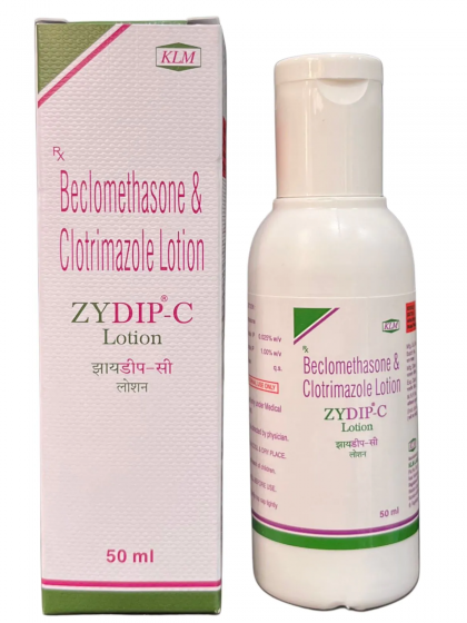 Beclomethasone & Clotrimazole Lotion, ZYDIP-C Lotion, 50 ml, For external use only, Manufactured by KLM